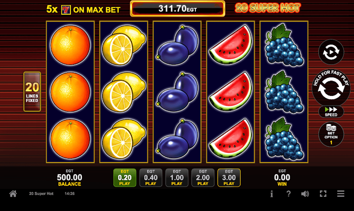 Máquinas de Frutas - 20 super hot