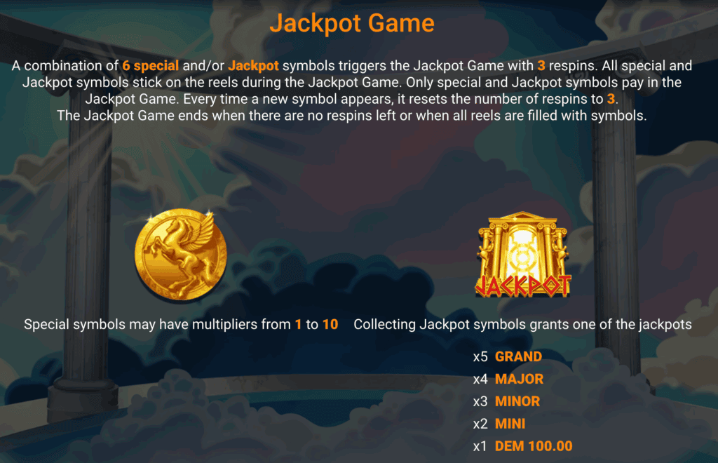 Power of Zeus Mancala Gaming símbolos do jogo de jackpot